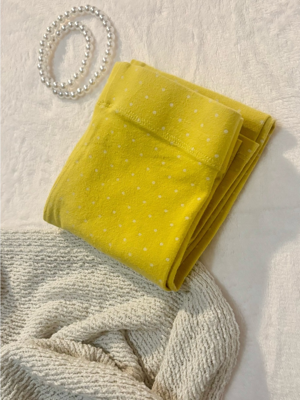 Mini Boden Bright Yellow Polka Dot Leggings | Size 5–6 (116 cm)